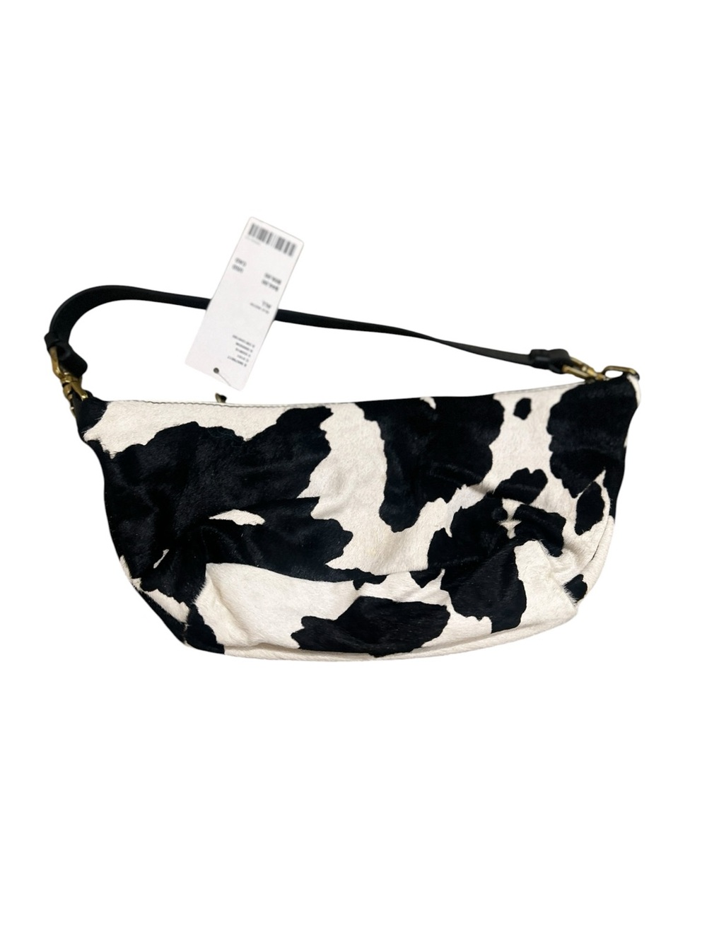 NWT Urban Outfitters Black & White leather Cow Pattern zippered Mini hand Bag